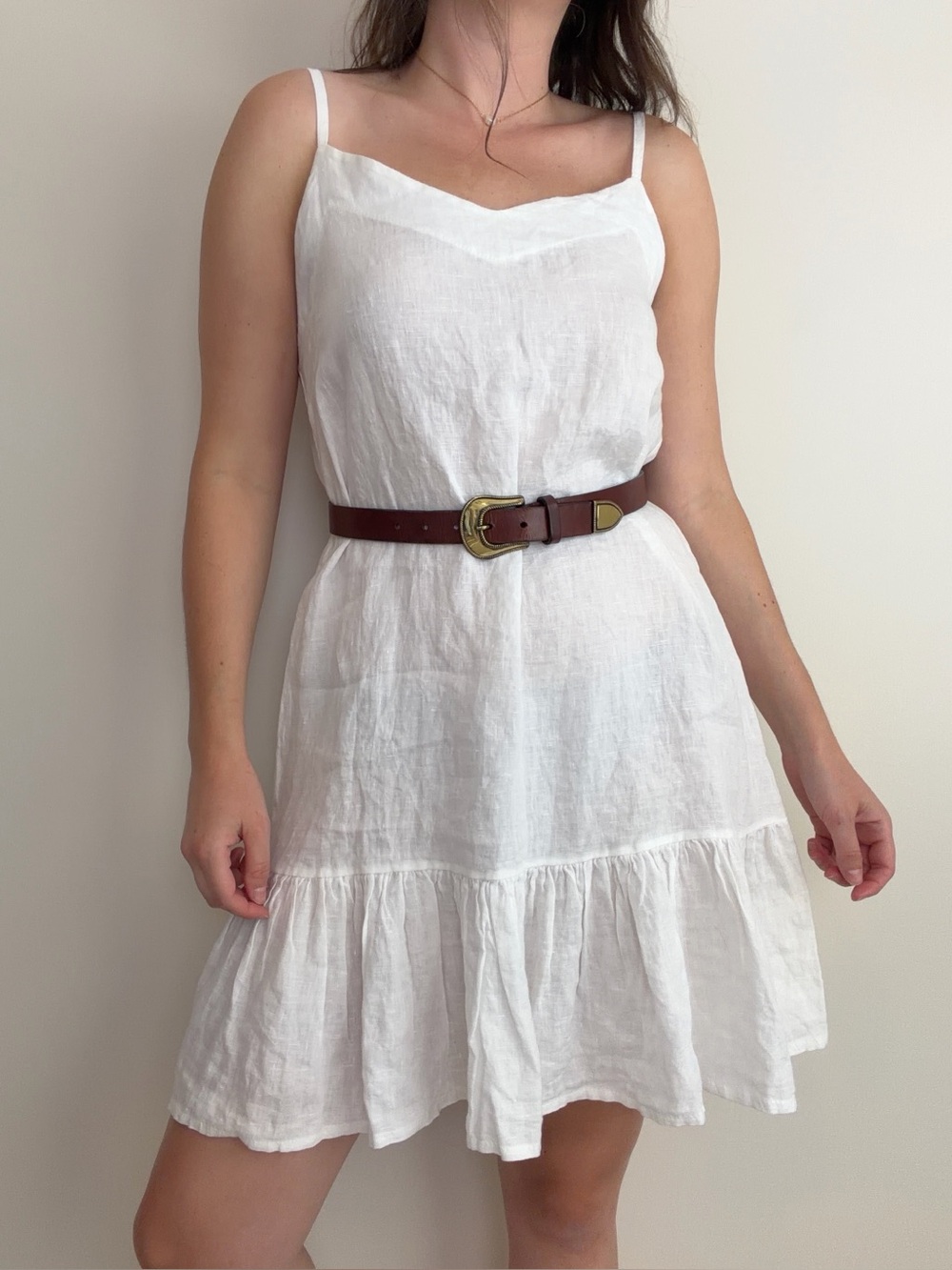 NWT White Linen Mini Dress